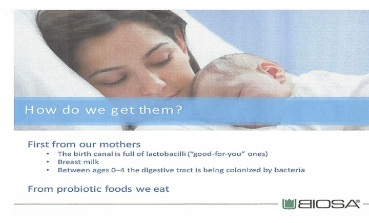 We get our residential bacteria from the birth canal, breast milk,, from age 0 to 4 our digestive system is colonized and from the probiotic foods we eat.,